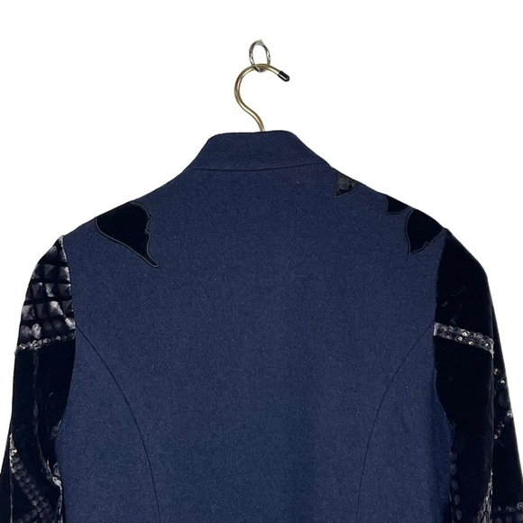 CHICOS BLACK LABEL BROCADE STUDDED VELVET WOOL BLEND 2 BUTTON JACKET - Picture 9 of 15